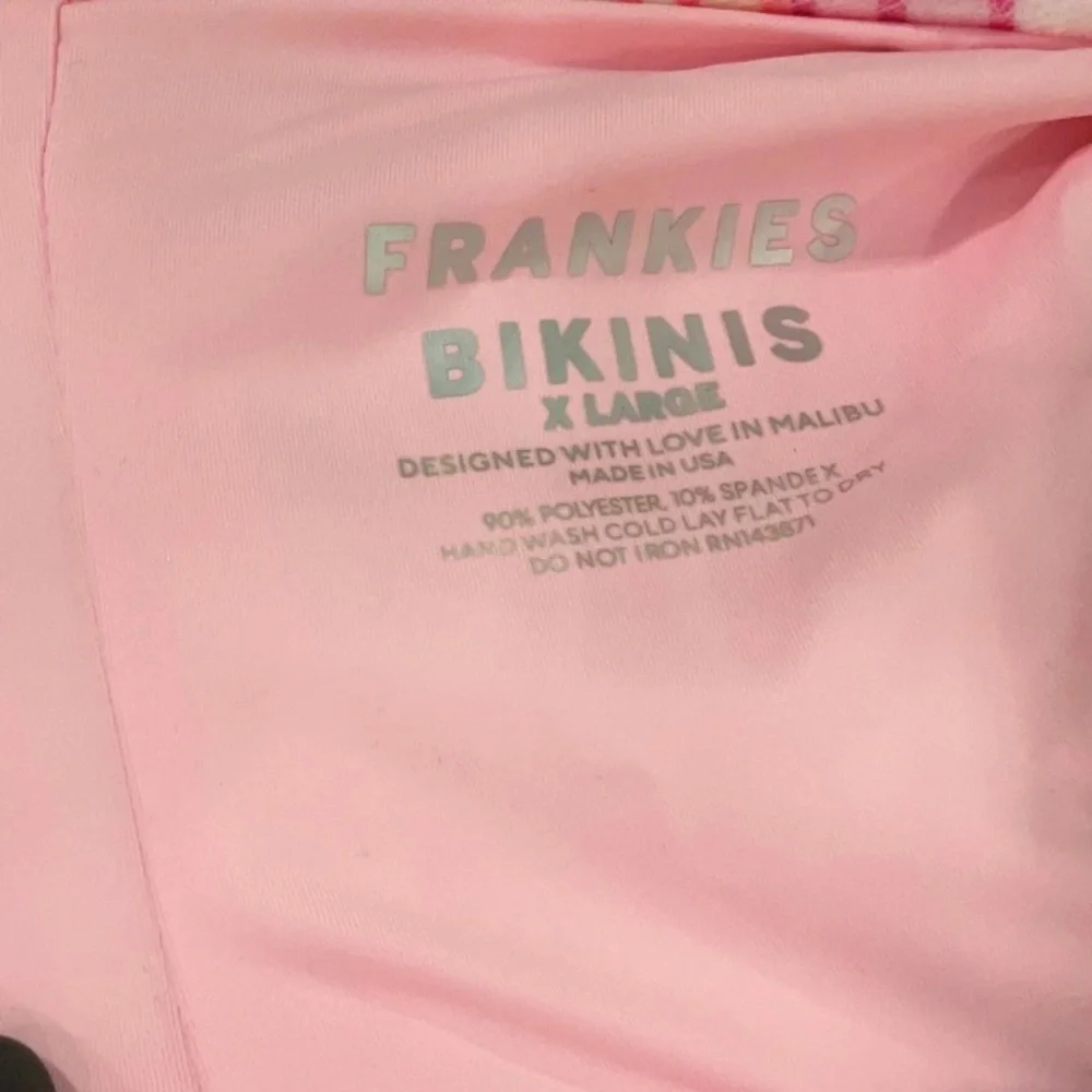 Frankies Bikinis Katarina Velvet Bikini Bottoms Solar Stripe Pink Cheeky XL NWT